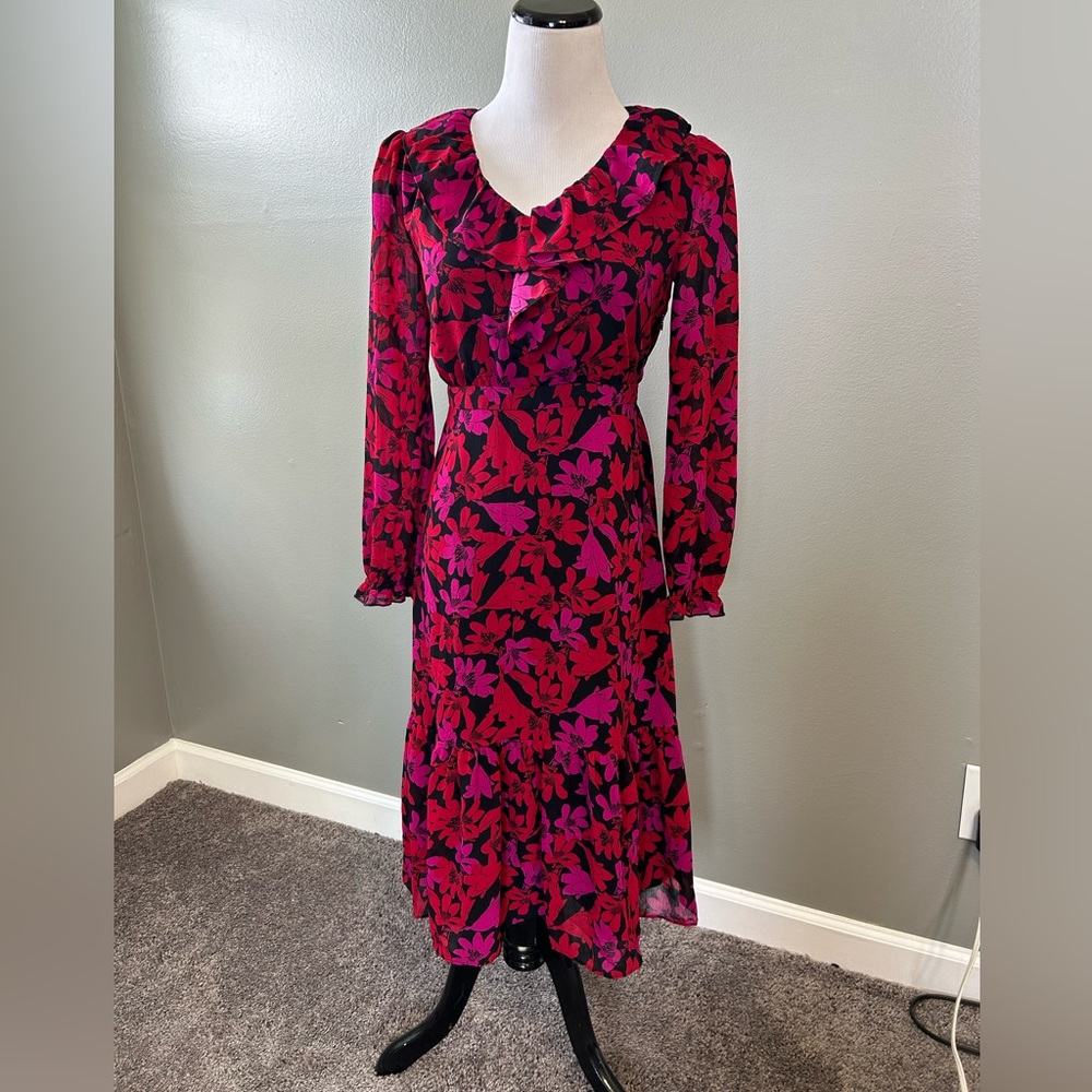 J. Crew women’s‎ floral print, long sleeve   dress size 0P new with tags